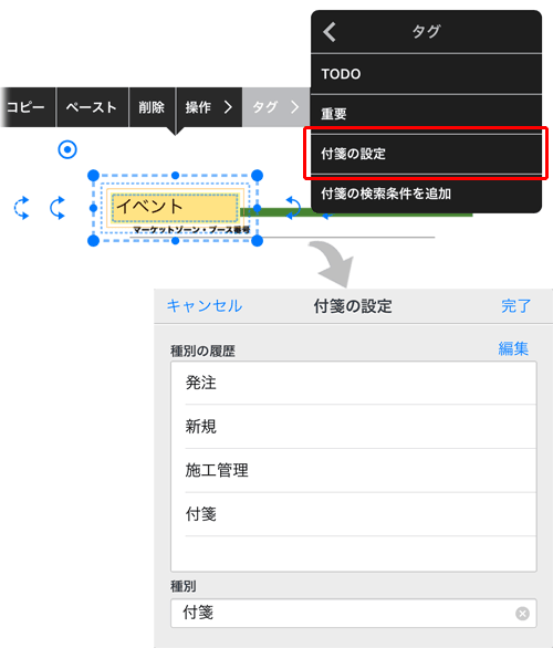 Todoや重要度を設定する 付箋を付ける Gemba Note Eyacho マニュアル Ios版