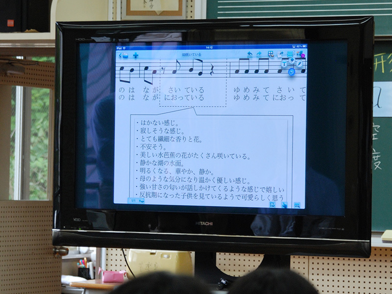 各グループの意見を、MetaMoJi Noteを使って発表