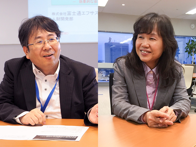 (左)　人財開発部　森藤浩紹 氏<br>(右)　人財開発部　マネージャー　内田早苗 氏