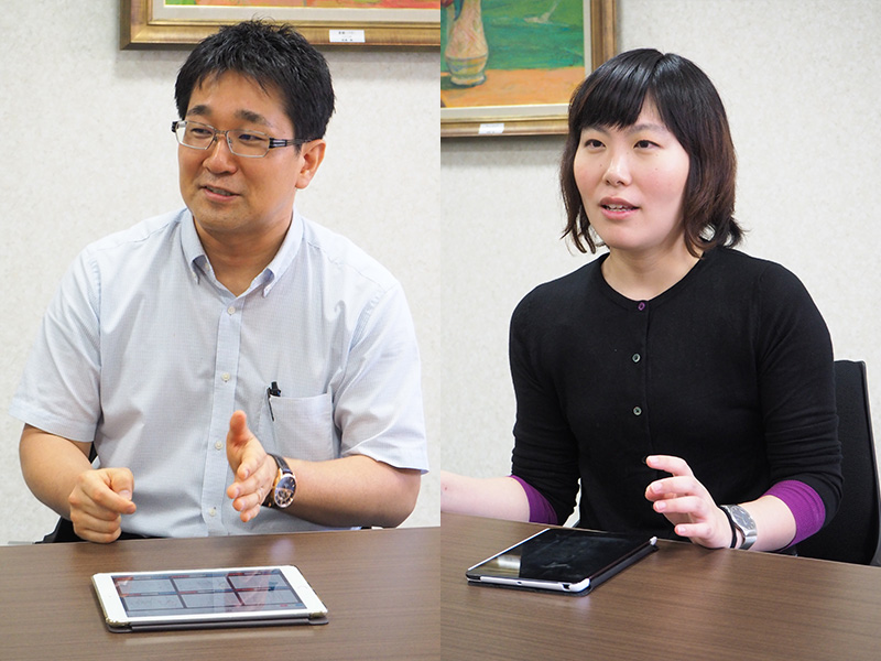 (左)　白石賢佑教諭 ／ (右)　中山遥子教諭