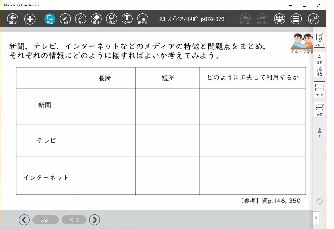 グループで調べ、まとめる