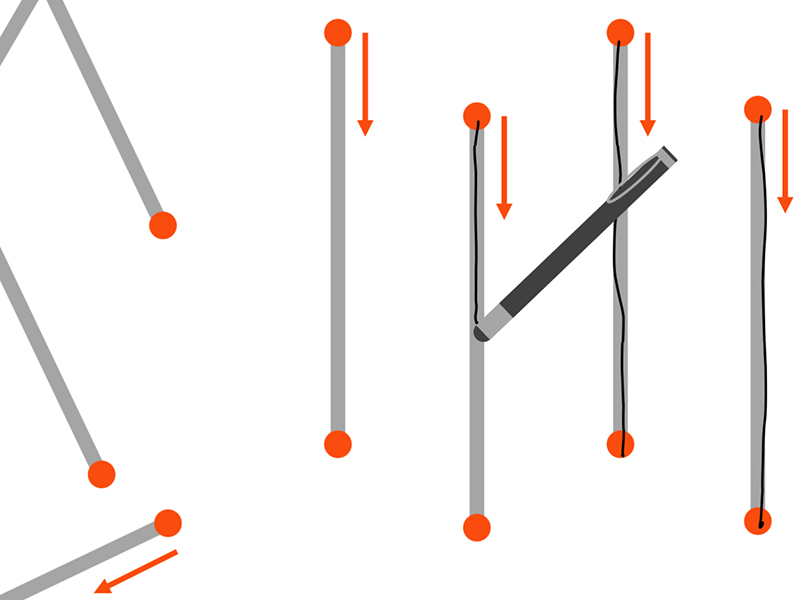 タブレットで書く練習