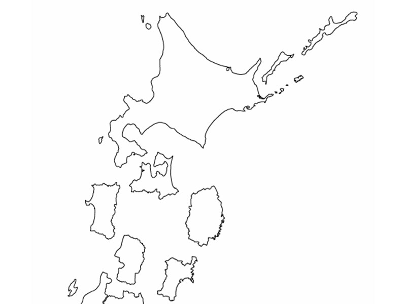 日本列島の白地図