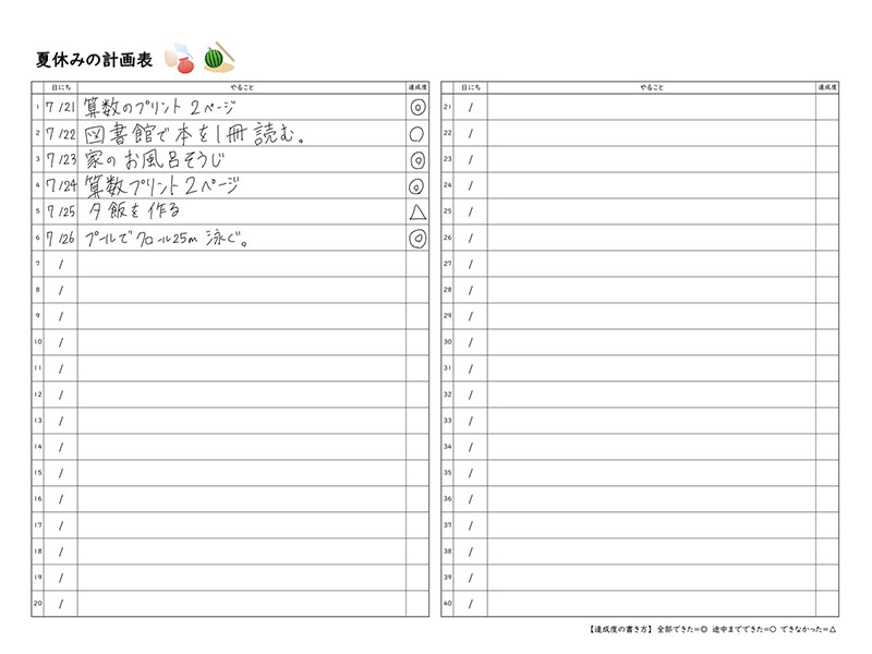 お手伝いカード