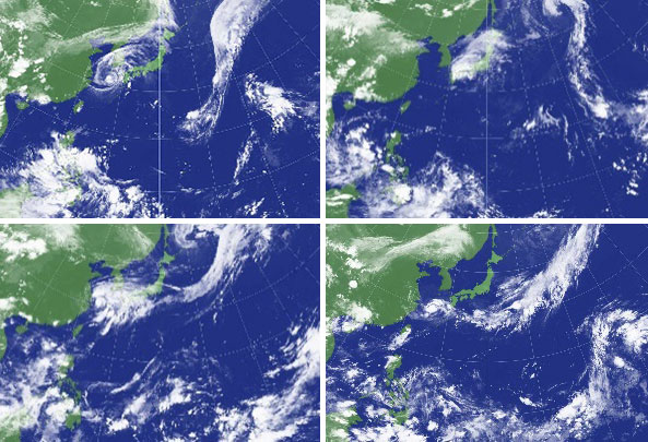 気象衛星の雲画像から、台風の進路を考える