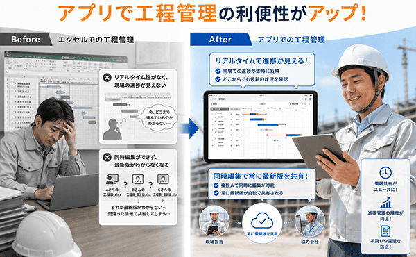 アプリ出工程管理の利便性がアップ