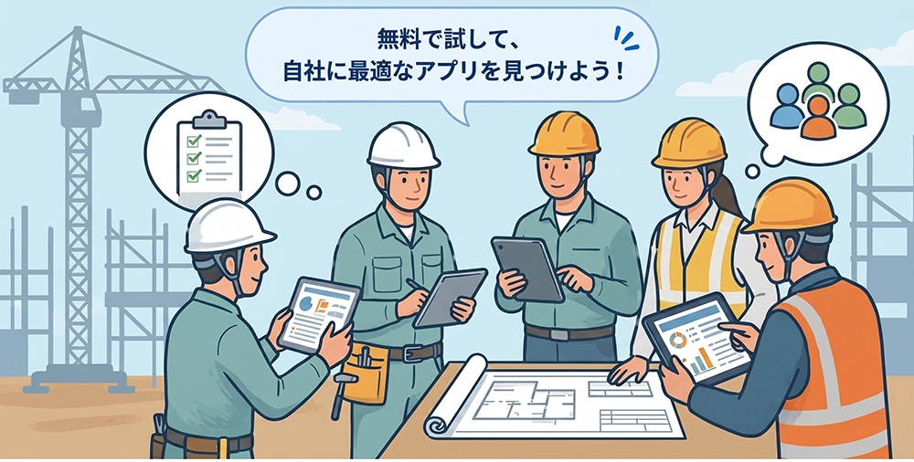 無料で試せる施工管理アプリは？体験期間の長さと機能制限を比較