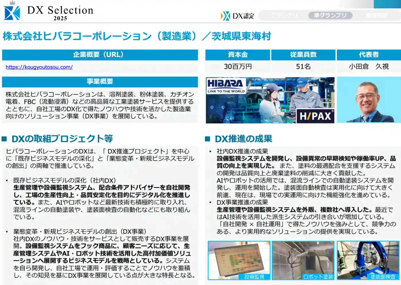 株式会社ヒバラコーポレーション（製造業）