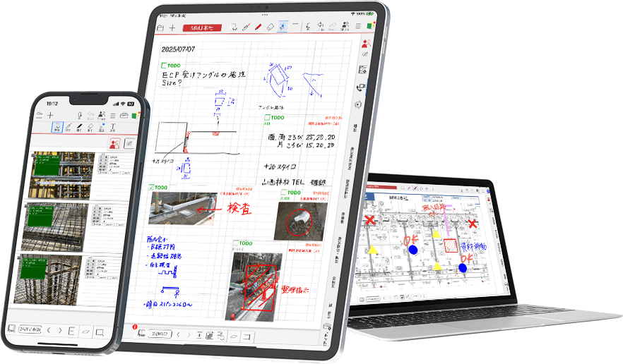 スマートフォン、タブレット、PCのマルチデバイスに対応しているeYACHO