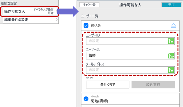 図3-1 編集できるユーザーを設定