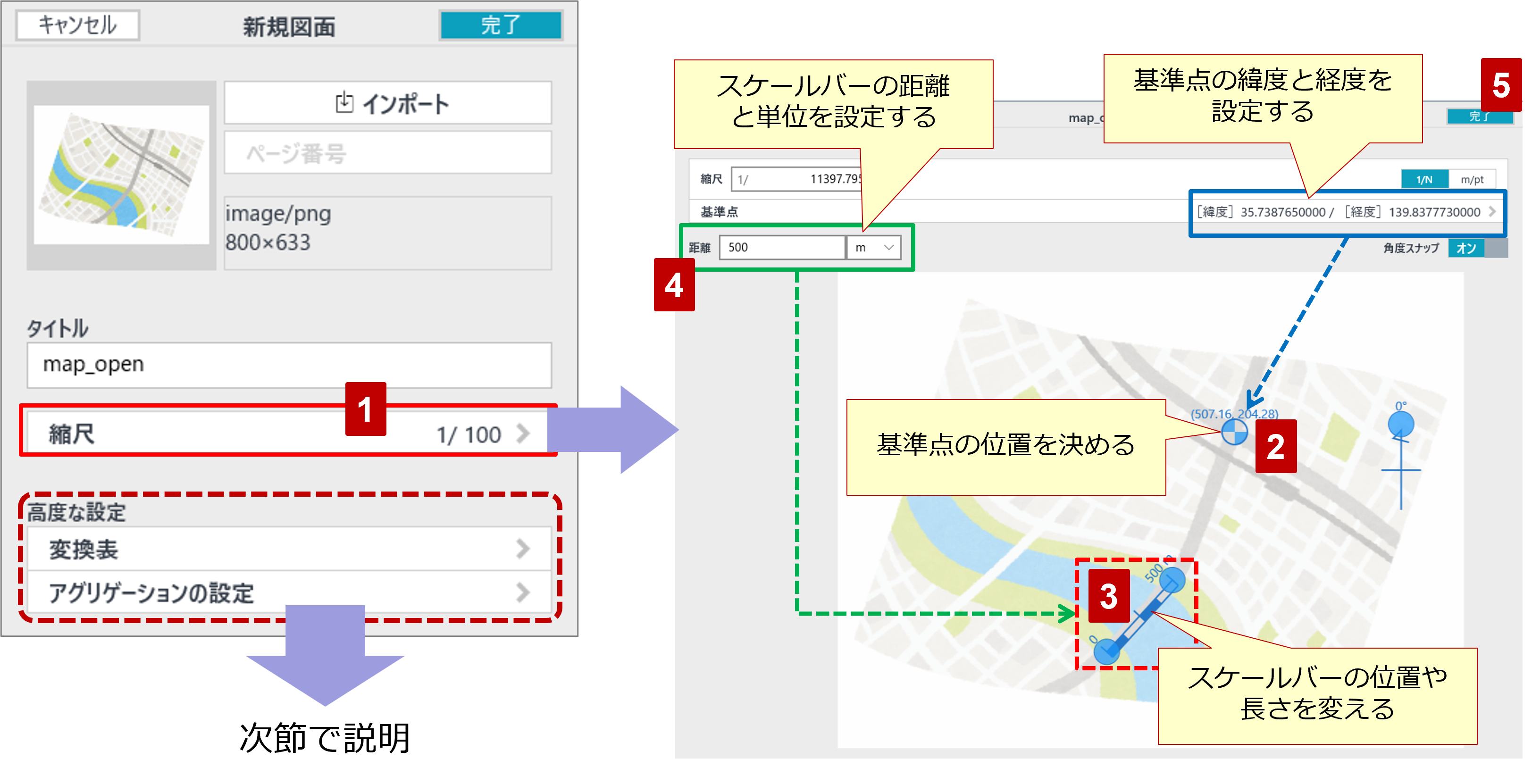 図5-4 縮尺を設定する