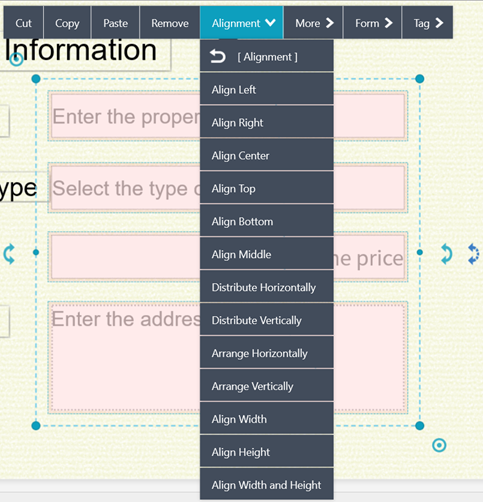 Figure 3-2 Aligning Form Components