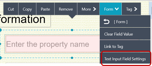Figure 3-3 Form Component Settings