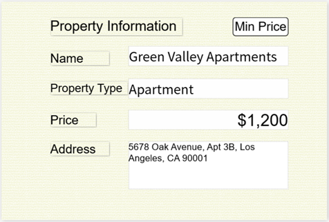 Figure 6-9 Searching for the Property with the Lowest Price